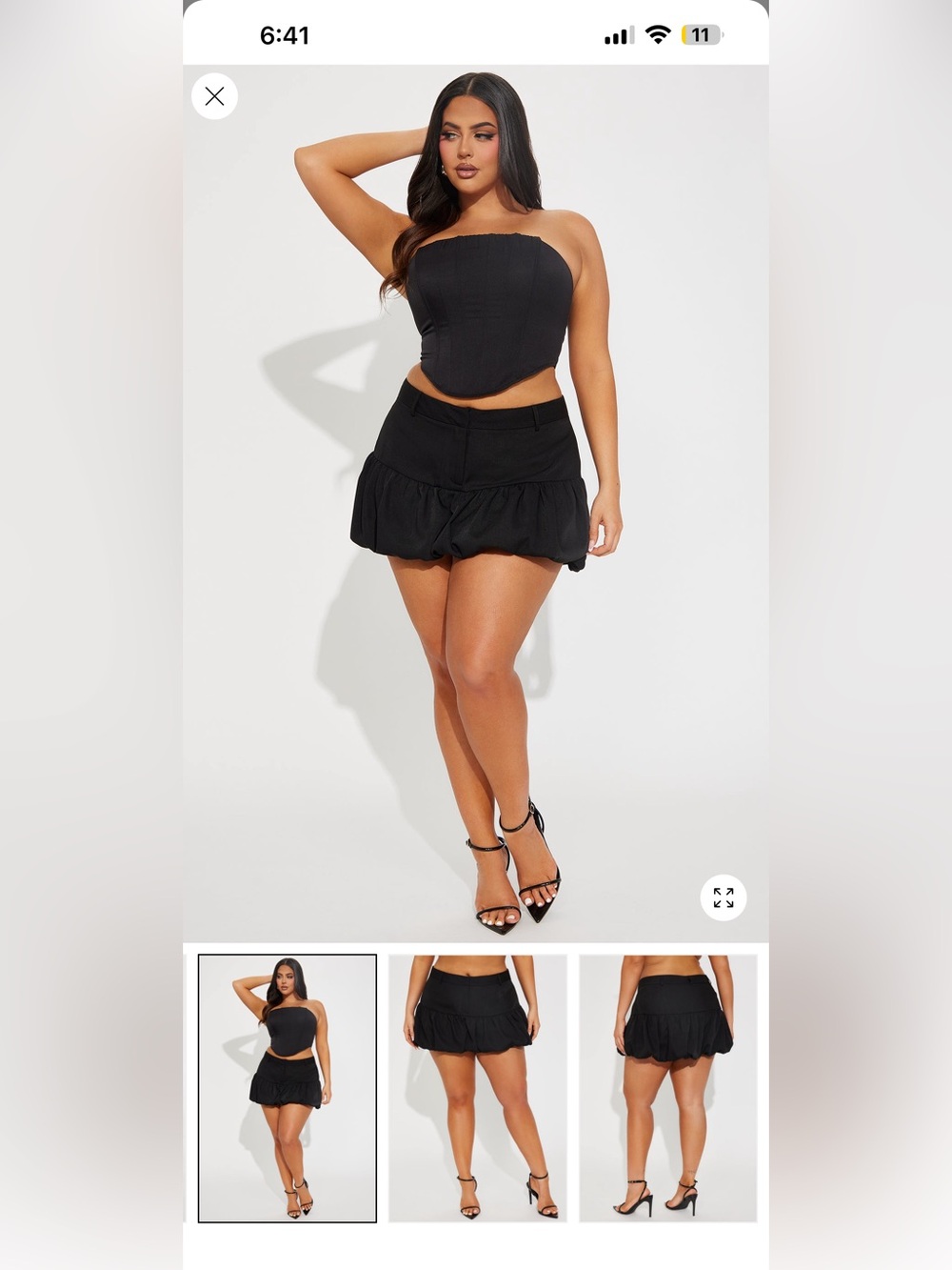 Fashion Nova Black Bubble Mini Skirt